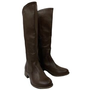 New Women’s Brown Over Knee Boots Size 6 The Buckle Gorgeous Boho Vegan Leather